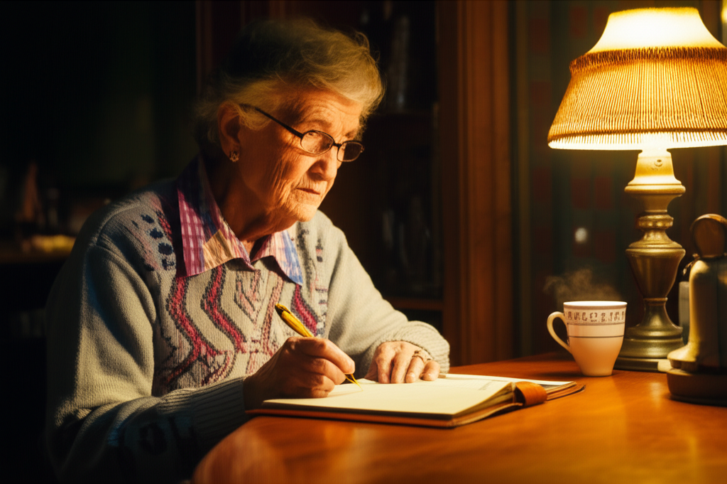 Person writing in journal